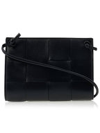 Bottega Veneta Intrecciato Cassette Mini Cross Bag Black