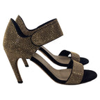 Dior Stud Embellished Couture Choc Ankle Strap Sandals in Black Suede
