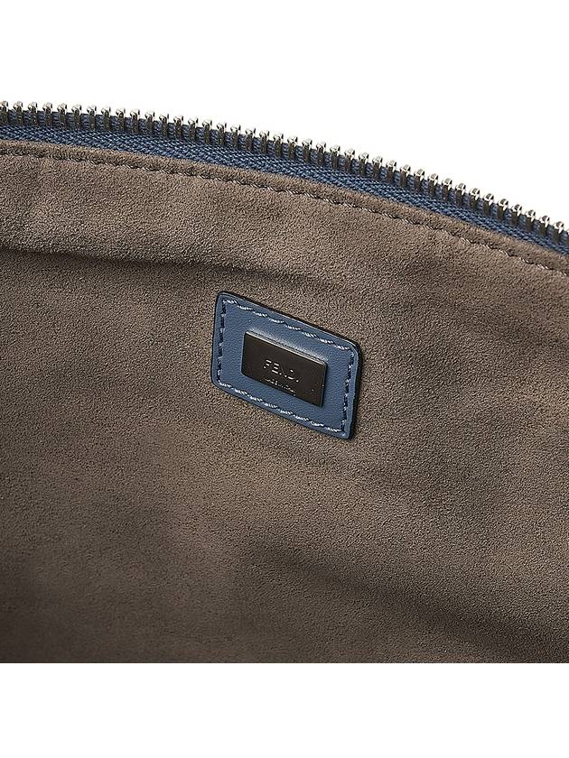 Fendi FF Logo Flat Large Clutch Bag Blue