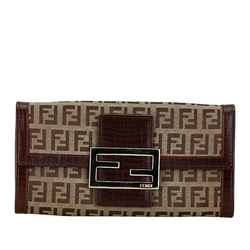 Fendi Zucca Long Wallet 8M0021 Brown Canvas  Fendi