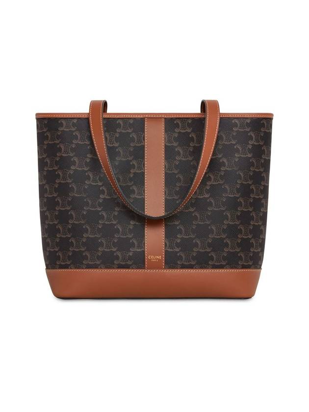 CELINE Triomphe Canvas Calfskin Tote Bag Brown Black