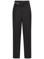 Fendi Mohair Wool Carrot Fit Straight Pants Black