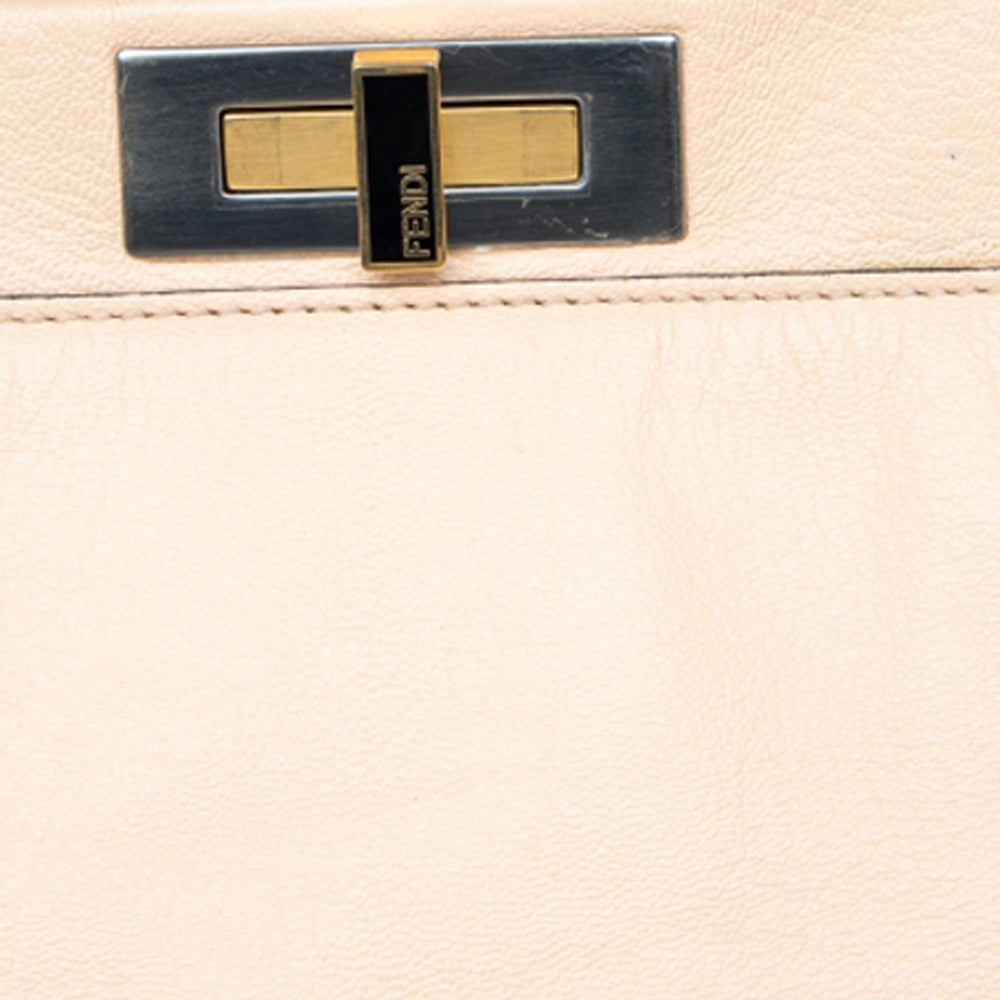 Fendi  Leather Beads Lining Large Peekaboo Top Handle Bag