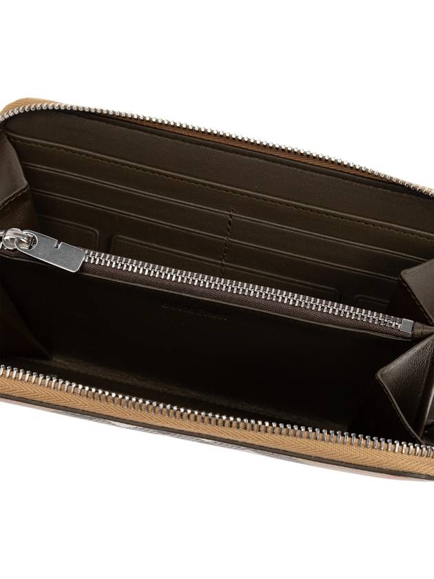 Burberry Check Zip Around Long Wallet Sand