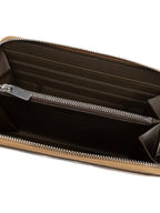 Burberry Check Zip Around Long Wallet Sand