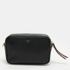 Fendi Black/brown Ff Embossed Leather Mini Camera Crossbody Bag