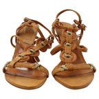 Dior Thong-Style Strappy Sandals in Brown Leather