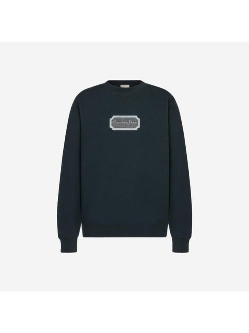 Contrast Couture Embroidery Sweatshirt Green Dior