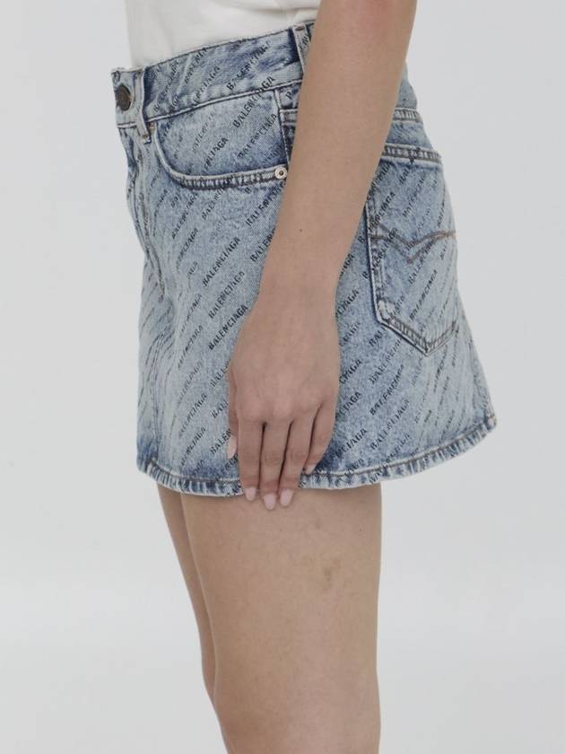 Balenciaga short skirt 744972 TQW66 4141 ICED BLUE