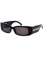 Balenciaga Eyewear Logo Print Rectangular Frame Sunglasses Black