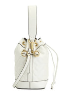 Fendi Mon Tresor FF Motif Leather Mini Bucket Bag White