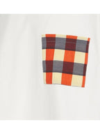 Bottega Veneta Gingham Pocket Cotton Jersey Short Sleeve T-Shirt Chalk