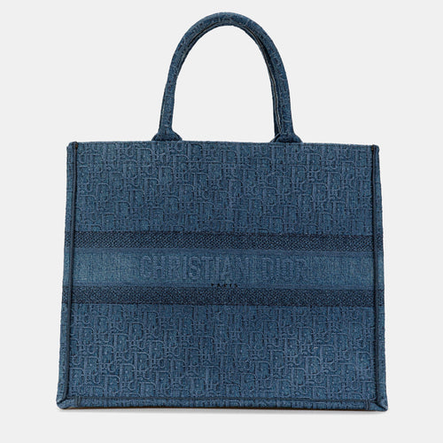 Dior Large Oblique Denim Book Tote