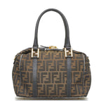 Fendi Fendi Zuka Shoulder Bag Canvas/Leather Brown Ladies