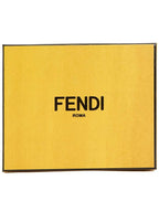 Fendi FF square leather card wallet beige