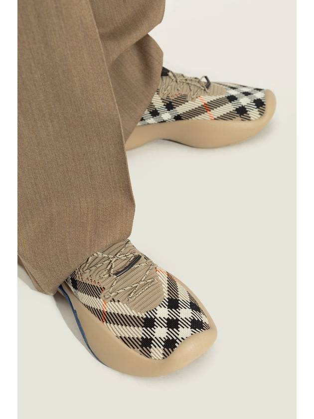 Burberry Check Knit Neptune Low Top Sneakers Sand