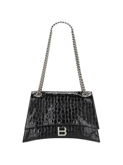 Balenciaga Medium Crush Chain Shoulder Bag Black