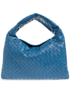 Bottega Veneta Intrecciato Small Hop Tote Bag Blue