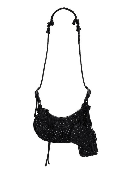 Balenciaga Le Cargol XS Canvas Shoulder Bag Black