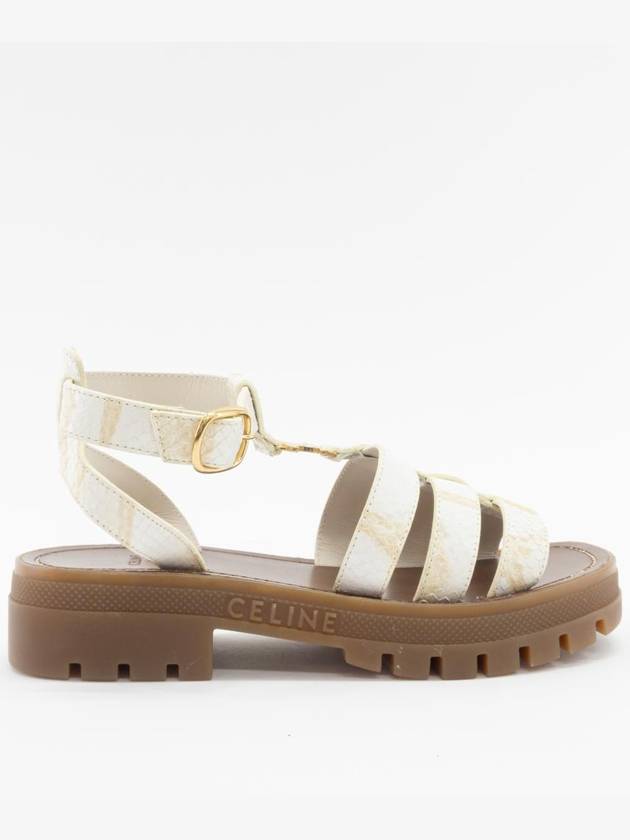 CELINE Triomphe Clea Gladiator Chunky Sandals White