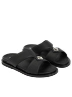 Aqua Grained Calfskin Sandal Black Dior