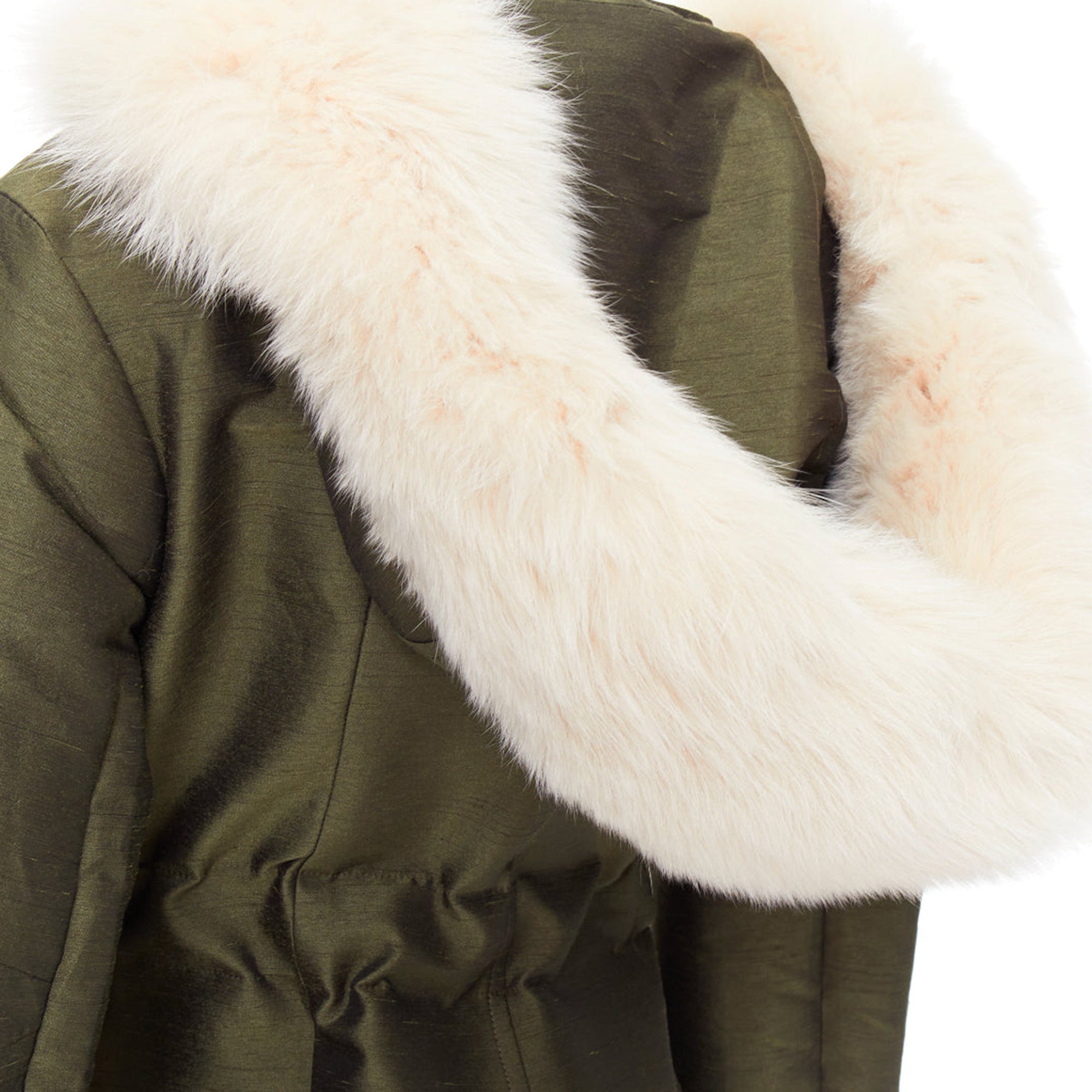 Dior military fur hood belted coat
