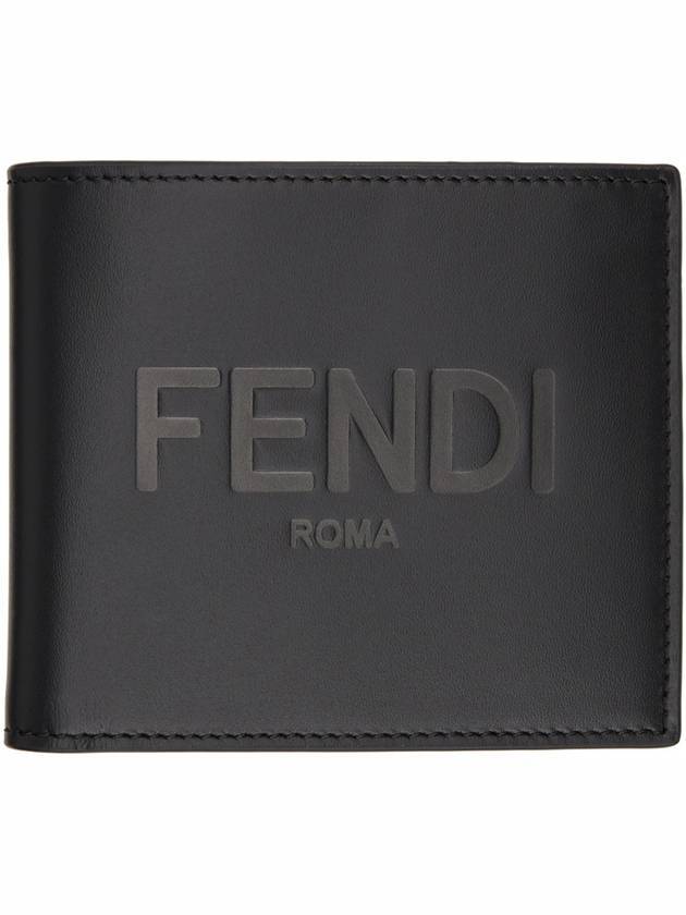Fendi Logo Stamp Half Wallet Black