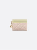 Lady Freesia Card Wallet Pink Dior
