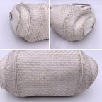 FENDI Vintage White Woven Leather Handbag Bag Satchel