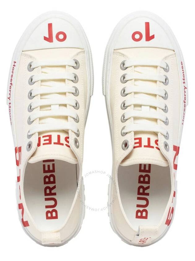 Burberry Coordinate Print Cotton Low Top Sneakers Ivory