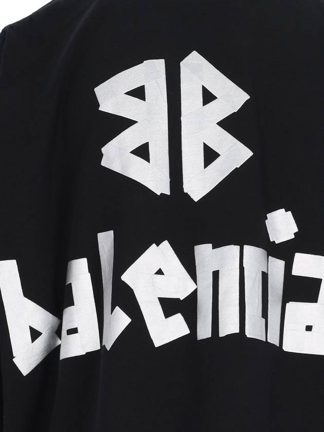 Balenciaga Logo Print T-Shirt Short Dress Black