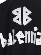 Balenciaga Logo Print T-Shirt Short Dress Black