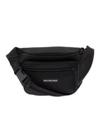 Balenciaga Explorer Logo Patch Nylon Belt Bag Black