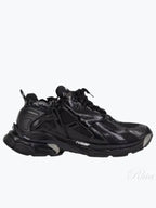 Balenciaga Fake Leather Mesh Runner Sneakers Black