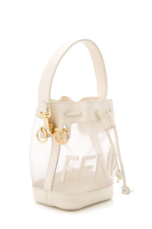 Fendi Mon Tresor White Mesh Bucket Bag