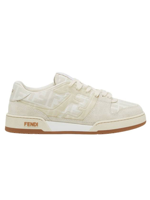 Fendi Match Canvas Low-Top With White Suede