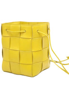 Bottega Veneta Bottega Veneta 680218 Yellow Intrecciato Weaving Small Cassette Crossbody Bucket Crossbag