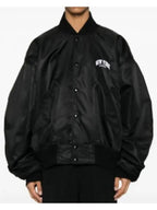 Balenciaga New York Embroidery Bomber Jacket Black