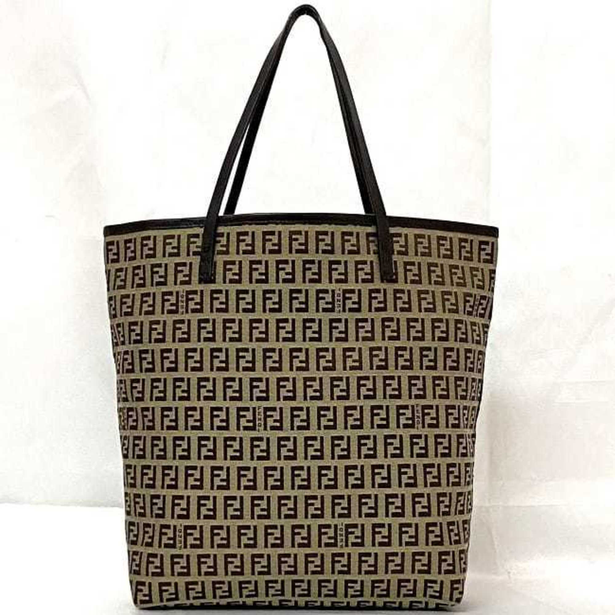 Fendi   Canvas Leather Tote Bag ()