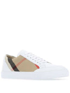 Burberry House Check Leather Sneakers Optic White
