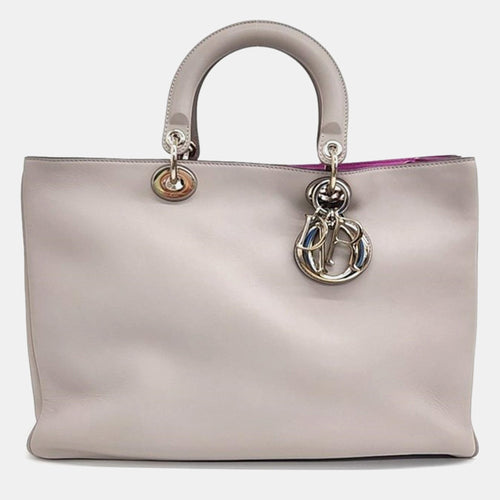 Dior Grey Leather Diorissimo Tote Bag