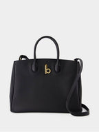 Burberry Rocking Horse Small Leather Tote Bag Black