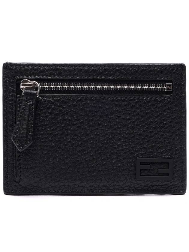 Fendi FF Baguette Zipper Card Wallet Black