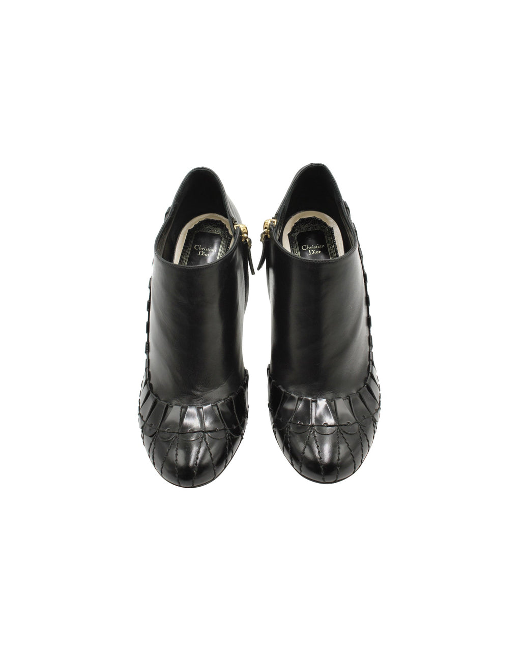 Dior Serpent Ankle High Heel Boots in Black Leather