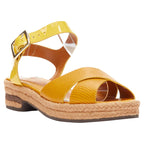 Fendi embossed leather cross strap patent ankle strap jute sandal