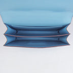 Hermes calf Leather Message Bag H020 light blue silver