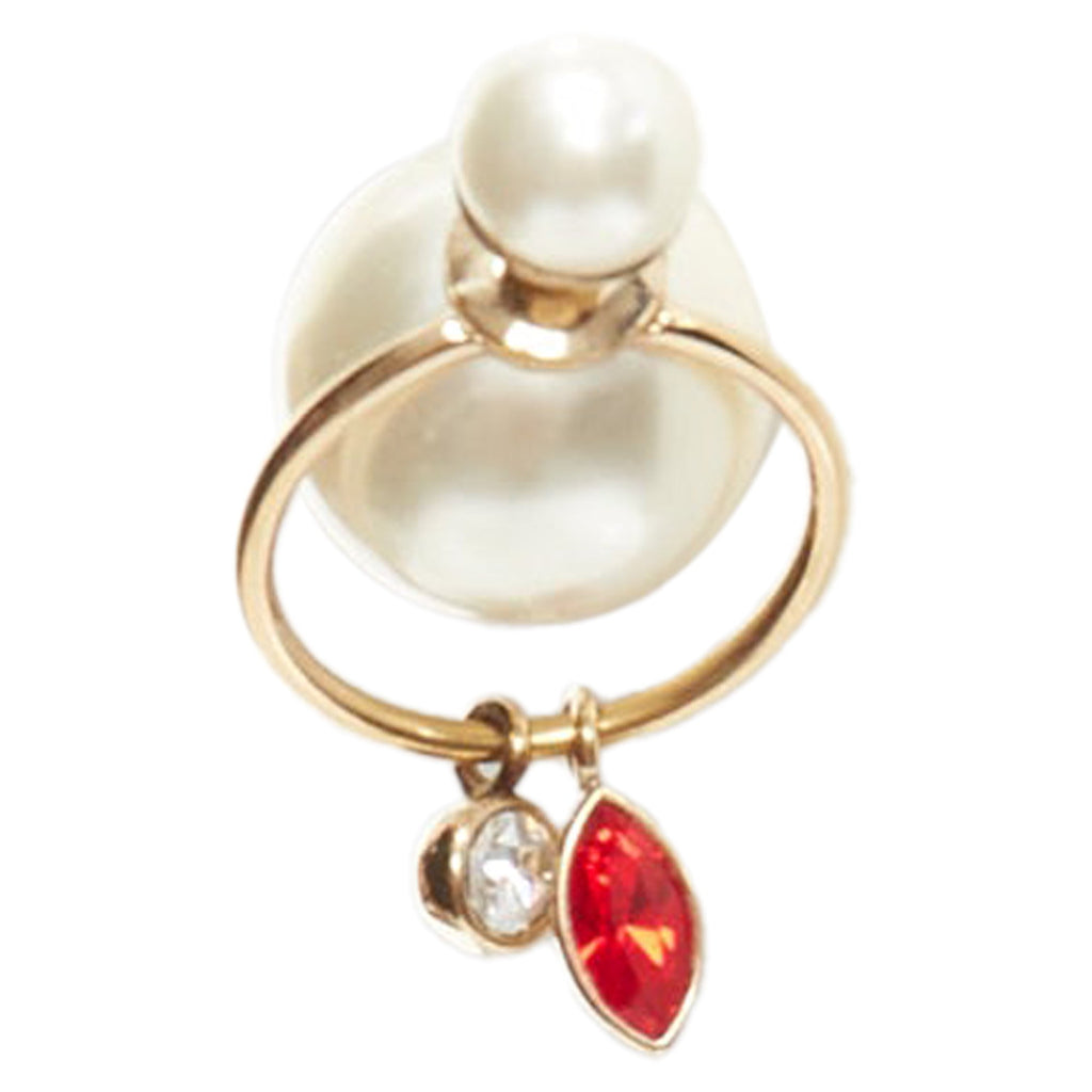 Dior Tribale Double Pearl Crystal Droplets Hoop Stud Earrings Pair