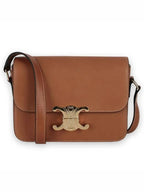 CELINE Natural TIN Triomphe Calfskin Cross Bag Tan