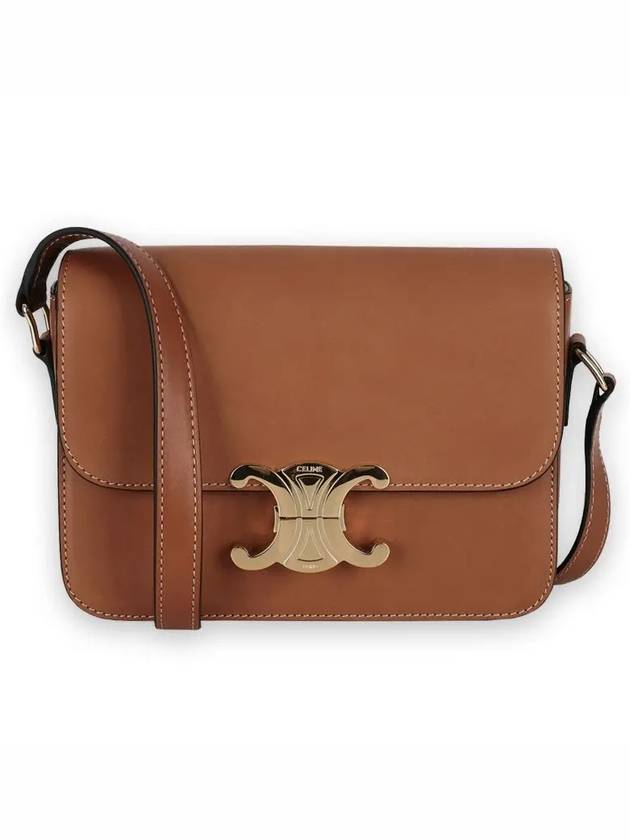 CELINE Natural TIN Triomphe Calfskin Cross Bag Tan