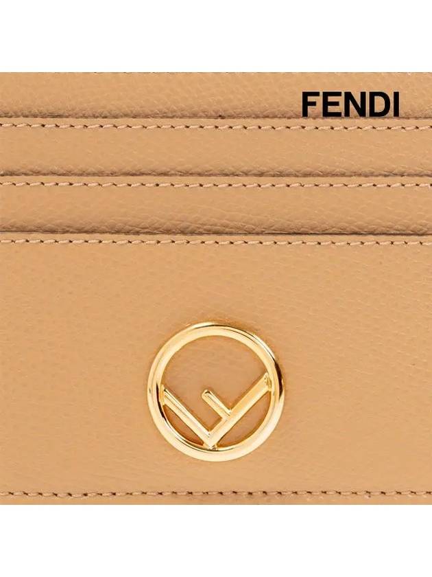 Fendi Signature Logo Card Wallet Beige